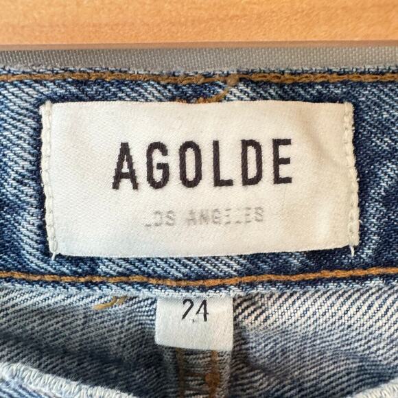 Agolde 90's Pinch Waist High Rise Jeans Organic Cotton Womens 24 Light Capsule - Picture 3 of 15
